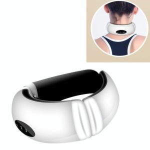 Cervical Massager Acupuncture Electric Pulse Hot Compression Neck Massage Physiotherapy Apparatus Neck Care Apparatus, Style:Rechargeable(White) (OEM)