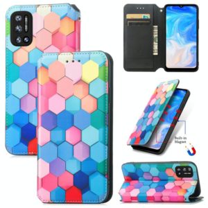 For Doogee N40 Pro CaseNeo Colorful Magnetic Leather Case with Holder & Card Slot & Wallet(Colorful Cube) (OEM)