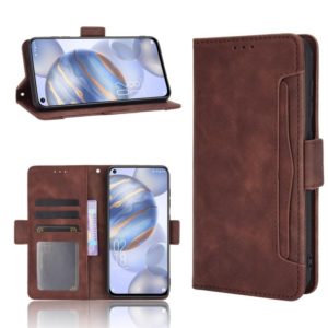 For Oukitel C21/C21 Pro Skin Feel Calf Pattern Horizontal Flip Leather Case with Holder & Card Slots & Photo Frame(Brown) (OEM)