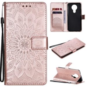 For Nokia 3.4 Sun Embossing Pattern Horizontal Flip Leather Case with Card Slot & Holder & Wallet & Lanyard(Rose Gold) (OEM)