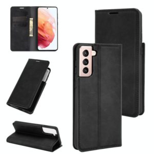 For Samsung Galaxy S21 Plus 5G Retro-skin Business Magnetic Suction Leather Case with Holder & Card Slots & Wallet(Black) (OEM)