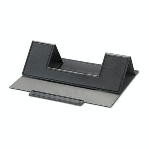 Laptop Leather Folding Stand Tablet Phone Holder(Black) (OEM)