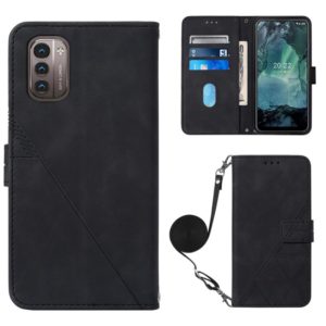 For Nokia G21/G11 Crossbody 3D Embossed Flip Leather Phone Case(Black) (OEM)