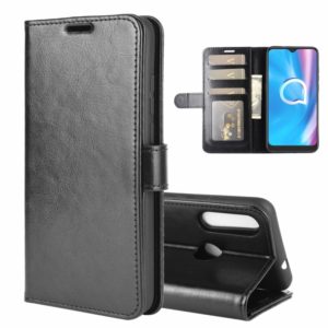 For Alcatel 1SE 2020 R64 Texture Single Horizontal Flip Protective Case with Holder & Card Slots & Wallet& Photo Frame(Black) (OEM)