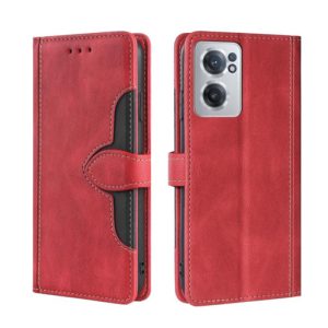 For OnePlus Nord CE 2 5G Stitching Skin Feel Magnetic Buckle Horizontal Flip PU Leather Case(Red) (OEM)