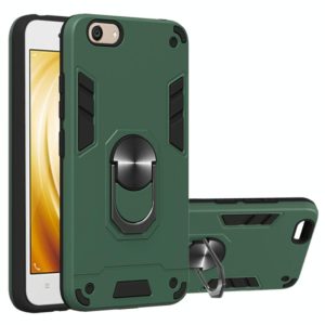 For vivo Y53 2 in 1 Armour Series PC + TPU Protective Case with Ring Holder(Dark Green) (OEM)