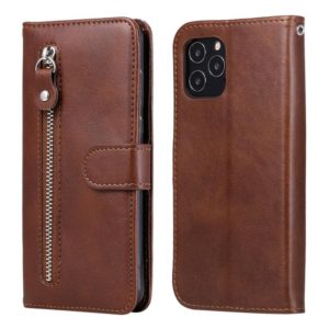 For iPhone 12 mini Pro Fashion Calf Texture Zipper Horizontal Flip Leather Case with Stand & Card Slots & Wallet Function(Brown) (OEM)