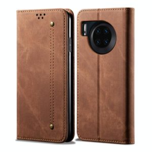 For Huawei Mate 30 Denim Texture Casual Style Horizontal Flip Leather Case with Holder & Card Slots & Wallet(Brown) (OEM)