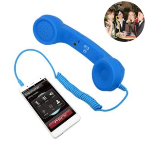 3.5mm Plug Mic Retro Telephone Anti-radiation Cell Phone Handset Receiver(Blue) (OEM)