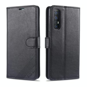 For OPPO Reno3 Pro AZNS Sheepskin Texture Horizontal Flip Leather Case with Holder & Card Slots & Wallet(Black) (AZNS) (OEM)