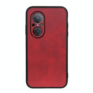 For Huawei nova 9 SE Fine Hole Version Two-color Cowhide Texture PU Shockproof Phone Case(Red) (OEM)