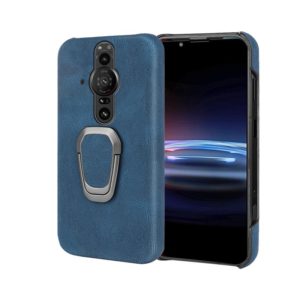 For Sony Xperia Pro-I Ring Holder PU Phone Case(Blue) (OEM)