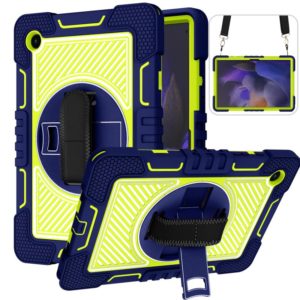 For Samsung Galaxy Tab A8 10.5 2021 360 Degree Rotation Contrast Color Silicone + PC Tablet Case(Navy+Yellow Green) (OEM)