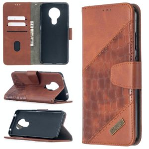 For Nokia 5.3 Matching Color Crocodile Texture Horizontal Flip PU Leather Case with Wallet & Holder & Card Slots(Brown) (OEM)