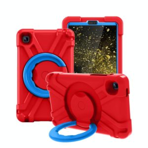 For Galaxy Tab A7 Lite T220/T225 PC + Silicone Shockproof Combination Case with 360 Degree Rotating Holder & Handle(Red+Blue) (OEM)