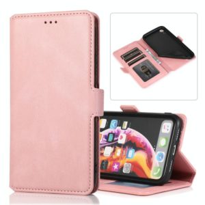 For iPhone XR Retro Magnetic Closing Clasp Horizontal Flip Leather Case with Holder & Card Slots & Photo Frame & Wallet(Rose Gold) (OEM)