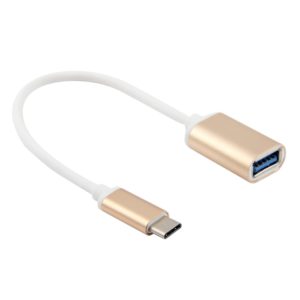 20cm Metal Head USB 3.1 Type-c Male to USB 3.0 Female Adapter Cable(Gold) (OEM)