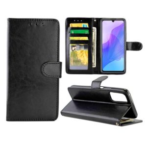 For Huawei Enjoy 20 Pro/Honor 30 Lite Crazy Horse Texture Leather Horizontal Flip Protective Case with Holder & Card Slots & Wallet & Photo Frame(Black) (OEM)