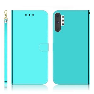 For Galaxy Note 10+ Imitated Mirror Surface Horizontal Flip Leather Case with Holder & Card Slots & Wallet & Lanyard(Mint Green) (OEM)