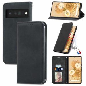 For Google Pixel 6 Pro Retro Skin Feel Business Magnetic Horizontal Flip Leather Case With Holder & Card Slots & Wallet & Photo Frame(Black) (OEM)