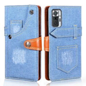 For Xiaomi Redmi Note 10 Pro 5G Denim Horizontal Flip Leather Case with Holder & Card Slot & Wallet(Light Blue) (OEM)