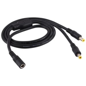 8A 5.5 x 2.5mm 1 to 2 Female to Male Plug DC Power Splitter Adapter Power Cable, Cable Length: 70cm(Black) (OEM)