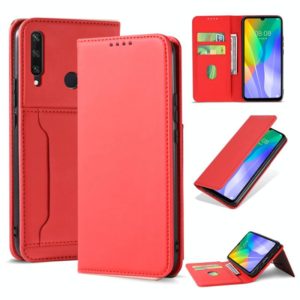 For Huawei Y6P Strong Magnetism Liquid Feel Horizontal Flip Leather Case with Holder & Card Slots & Wallet(Red) (OEM)