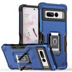For Google Pixel 7 Pro 5G Ring Holder Non-slip Armor Phone Case(Blue) (OEM)