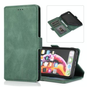 For iPhone XR Retro Magnetic Closing Clasp Horizontal Flip Leather Case with Holder & Card Slots & Photo Frame & Wallet(Green) (OEM)