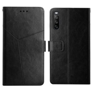 For Sony Xperia 10 III Y Stitching Horizontal Flip Leather Phone Case with Holder & Card Slots & Wallet & Photo Frame(Black) (OEM)