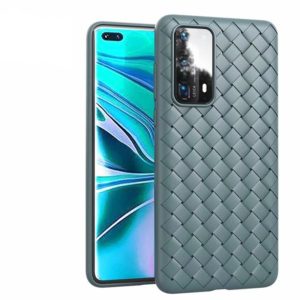 For Huawei P40 Pro Non-Slip Classic Woven Pattern Breathable TPU Mobile Phone Case(Gray) (OEM)