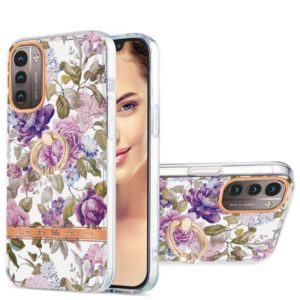 For Nokia G21 / G11 Ring IMD Flowers TPU Phone Case(Purple Peony) (OEM)
