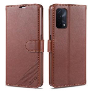 For OPPO A74 5G AZNS Sheepskin Texture Horizontal Flip Leather Case with Holder & Card Slots & Wallet(Brown) (AZNS) (OEM)