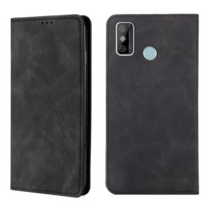 For Tecno Spark 6 GO Skin Feel Magnetic Horizontal Flip Leather Case with Holder & Card Slots(Black) (OEM)