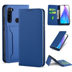 For Xiaomi Redmi Note 8T(India Version) Strong Magnetism Shockproof Horizontal Flip Liquid Feel Leather Case with Holder & Card Slots & Wallet(Blue) (OEM)