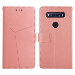 For TCL 10 SE Y Stitching Horizontal Flip Leather Phone Case(Rose Gold) (OEM)