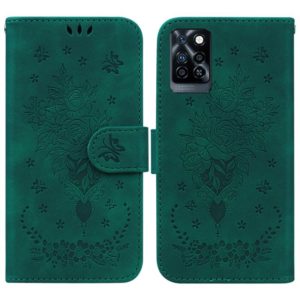 For Infinix Note 10 Pro X695 Butterfly Rose Embossed Leather Phone Case(Green) (OEM)