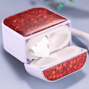 For AirPods 1 / 2 Glitter Sequins Wireless Earphone Protective Case(Red) (OEM)