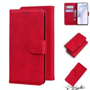 For Huawei P50 Pro Skin Feel Pure Color Flip Leather Phone Case(Red) (OEM)
