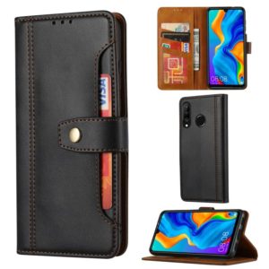 For Huawei P30 Lite Calf Texture Double Fold Clasp Horizontal Flip Leather Case with Photo Frame & Holder & Card Slots & Wallet(Black) (OEM)