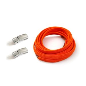 1 Pair SLK28 Metal Magnetic Buckle Elastic Free Tied Laces, Style: Silver Magnetic Buckle+Orange Shoelaces (OEM)
