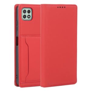 For Samsung Galaxy A22 5G Strong Magnetism Liquid Feel Horizontal Flip Leather Case with Holder & Card Slots & Wallet(Red) (OEM)