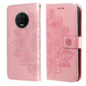 For Infinix Note 7 7-petal Flowers Embossing Pattern Horizontal Flip PU Leather Case with Holder & Card Slots & Wallet & Photo Frame(Rose Gold) (OEM)