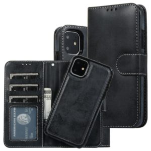 For iPhone 11 KLT888-2 Retro 2 in 1 Detachable Magnetic Horizontal Flip TPU + PU Leather Case with Holder & Card Slots & Photo Frame & Wallet(Black) (OEM)