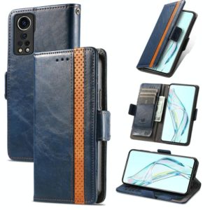 For ZTE Axon 30 5G CaseNeo Business Splicing Dual Magnetic Buckle Horizontal Flip PU Leather Case with Holder & Card Slots & Wallet(Blue) (OEM)