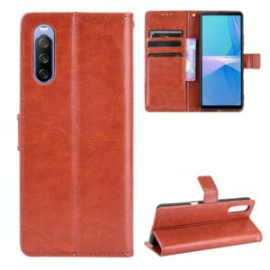 For Sony Xperia 10 III Crazy Horse Texture Horizontal Flip Leather Case with Holder & Card Slots & Lanyard(Brown) (OEM)