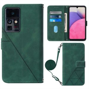 For Infinix Zero X Neo X6810 Crossbody 3D Embossed Flip Leather Phone Case(Dark Green) (OEM)