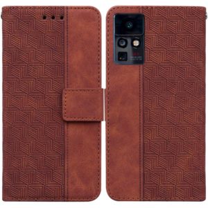 For Infinix Zero X / X Pro Geometric Embossed Leather Phone Case(Brown) (OEM)