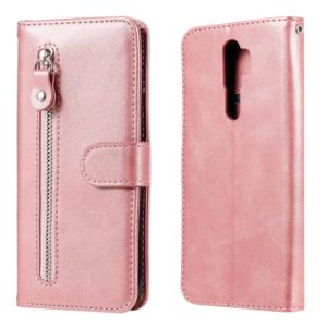 For OPPO A9 (2020) / A5 (2020) Fashion Calf Texture Zipper Horizontal Flip Leather Case with Holder & Card Slots & Wallet(Rose Gold) (OEM)