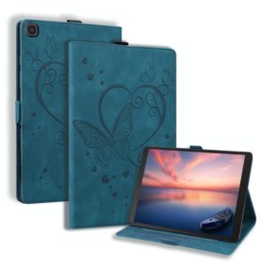 For Samsung Galaxy Tab A 8.0 (2019) SM-T290 SM-T295 Love Butterfly Pattern Horizontal Flip Leather Case with Holder(Blue) (OEM)